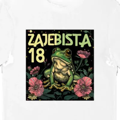 Koszulka damska na 18 urodziny żajebista 18 biała