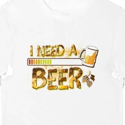 Koszulka męska z napisem I need a beer biała