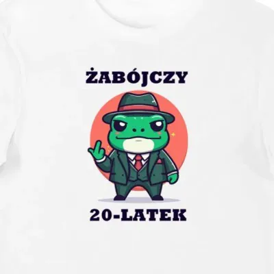 Koszulka męska na 20 urodziny Żabójczy 20-latek biała