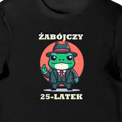 Koszulka męska na 25 urodziny Żabójczy 25-latek czarna