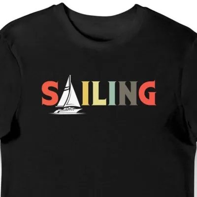 Koszulka męska żeglarska sailing czarna