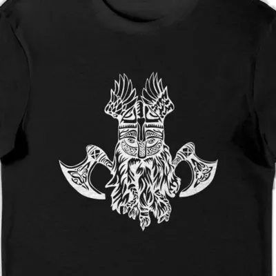 Koszulka z vikingiem czarna