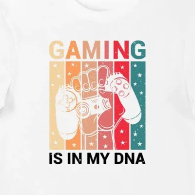 Koszulka męska dla gamera z napisem "Gaming is in my DNA" biała