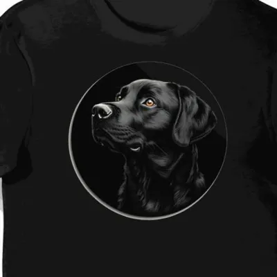 Koszulka męska czarna z motywem labradora