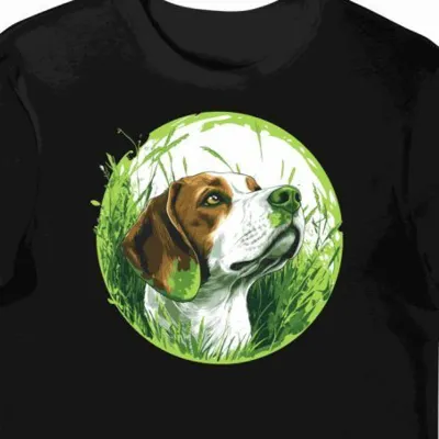 Koszulka męska czarna z motywem beagle