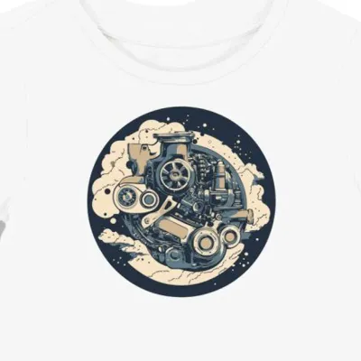 Koszulka damska biała z motywem vintage dla mechaników