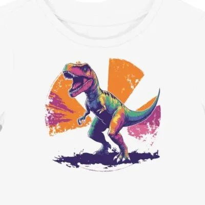 Koszulka damska biała z nadrukiem T-Rexa w stylu lofi