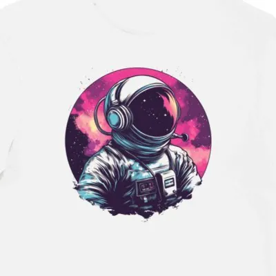 Koszulka męska biała z motywem astronoma melomana