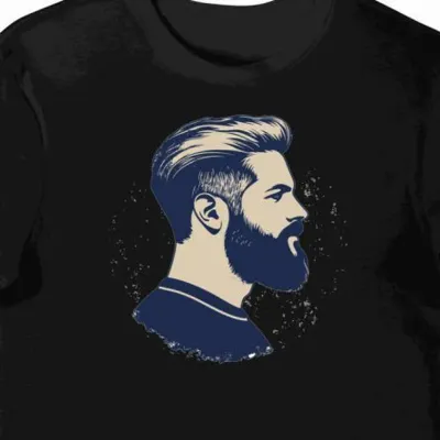 Koszulka męska czarna z motywem barber vintage