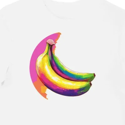 Koszulka męska biała z motywem banana w stylu lofi