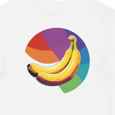 Koszulka męska biała z groovy motywem banana