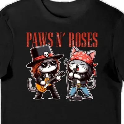 Koszulka Pawsn roses czarna