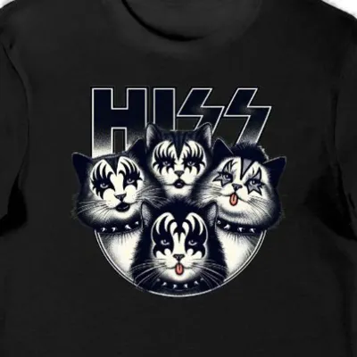 Koszulka męska hiss kiss koty czarna