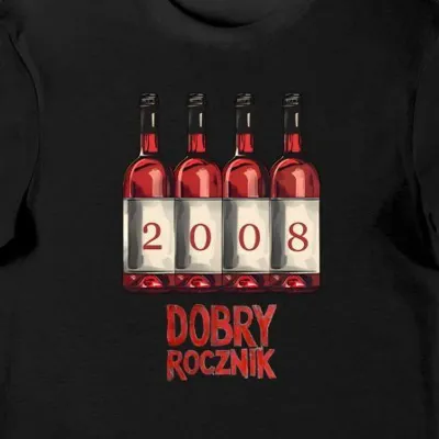 Koszulka męska na 18 urodziny 2008 dobry rocznik czarna