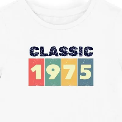 Koszulka damska na 50 urodziny Classic 1975 biała