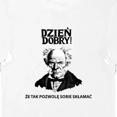 Koszulka dzień dobry że tak skłamie biała