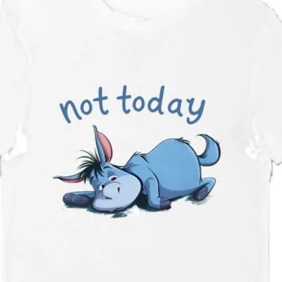 Koszulka męska z napisem not today biała