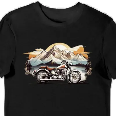Koszulka motocyklowa z grafiką czarna