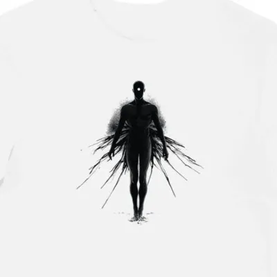 Koszulka męska biała z motywem futurystycznym zespołu Deftones