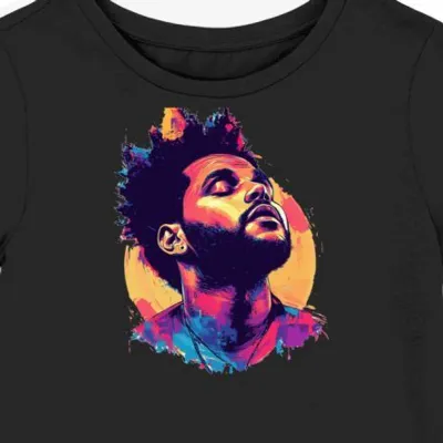 Koszulka damska czarna z nadrukiem The Weeknd