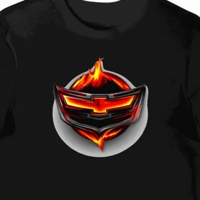 Koszulka męska czarna z nadrukiem logo Chevroleta