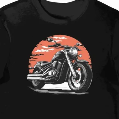 Honda Shadow - Nowoczesna Koszulka męska czarna Motocyklowa
