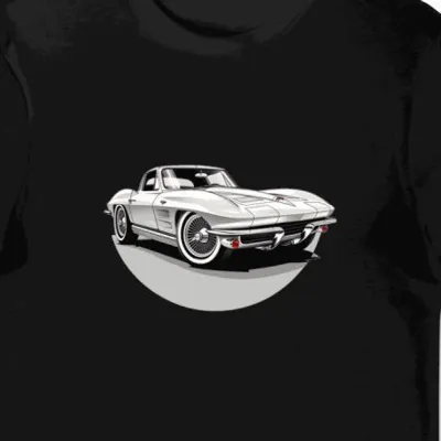 Koszulka męska czarna z grafiką klasycznego Chevroleta Corvette