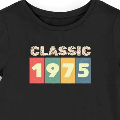 Koszulka damska na 50 urodziny Classic 1975 czarna