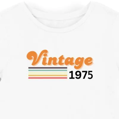 Koszulka damska na 50 urodziny Vintage 1975 biała