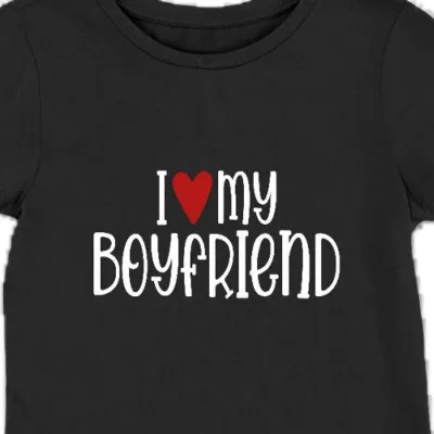 Koszulka damska napis i love my boyfriend czarna