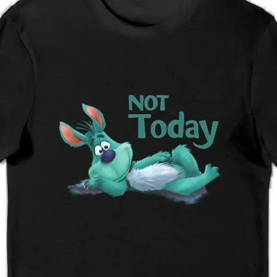 Koszulka męska z napisem not today czarna