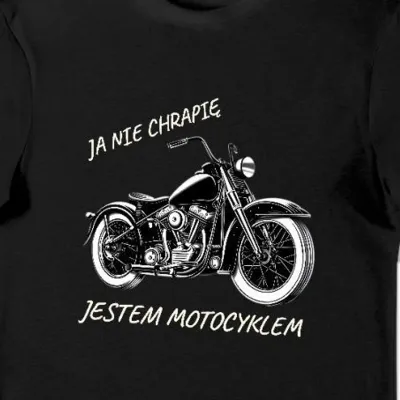 Koszulka męska ja nie chrapie, jestem motocyklem czarna
