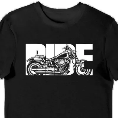 Koszulka męska ride dla motocyklisty czarna
