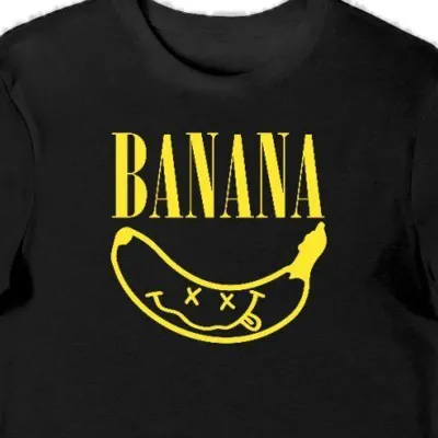 Koszulka meska banana nirvana uśmiech czarna