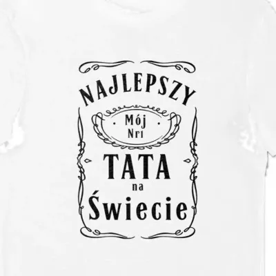 Koszulka męska najlepszy tata na świecie biała