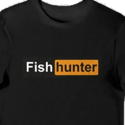 Koszulka ryby fish hunter czarna
