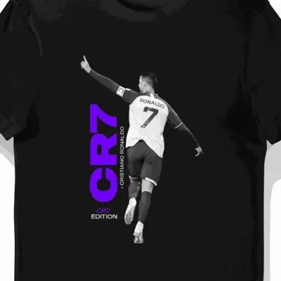 Koszulka dziecięca czarna Cristiano Ronaldo CR7 prezent