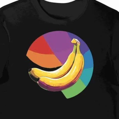 Koszulka męska czarna z motywem groovy banana