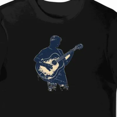 Koszulka męska czarna z grafiką gitarzysty vintage (2)