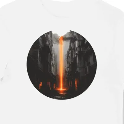 Koszulka męska biała z motywem cyberpunk dla wizjonerów