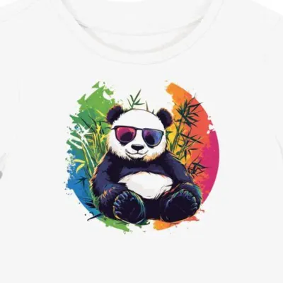 Koszulka damska biała z grafiką groovy pandy