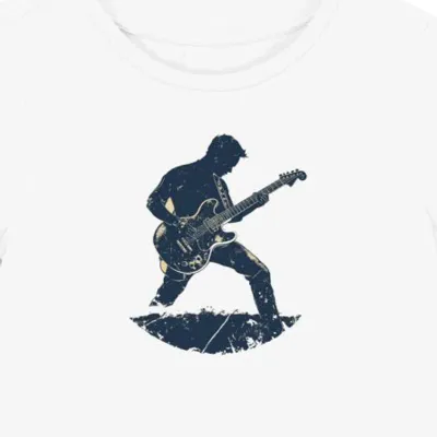 Koszulka damska biała z grafiką gitarzysty
