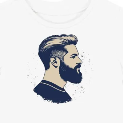 Koszulka damska biała z grafiką vintage dla barberów