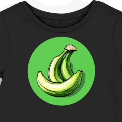 Koszulka damska czarna z nadrukiem śliskiego banana