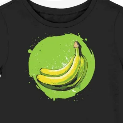 Koszulka damska czarna z nadrukiem banana dla fanów humoru