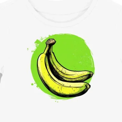 Koszulka damska biała z motywem ślizgającego się banana
