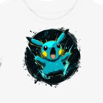 Koszulka damska biała z motywem Szokującego Pikachu