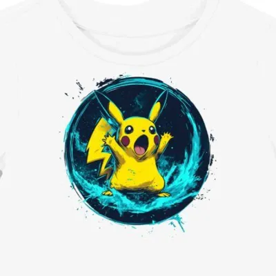 Koszulka damska biała z motywem zaskoczonego Pikachu dla miłośników memów