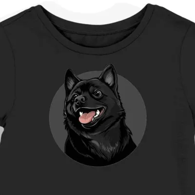 Koszulka damska czarna z nadrukiem grinning Doge