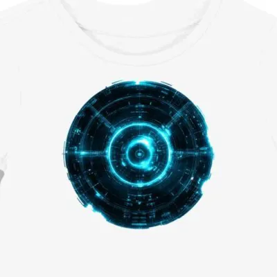 Koszulka damska biała z grafiką cyberpunkowych ulepszeń